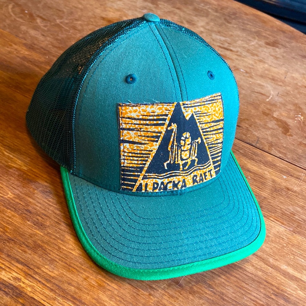 Mesh-back trucker hat for Alpacka Raft. Made by Recaps. GORP